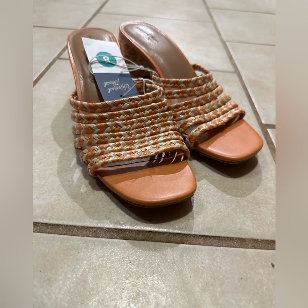 Universal Thread Orange Pink Rachel Shoe Mule Slide Heels NWT Size 8 - Picture 2 of 7